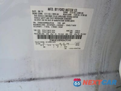 Zdjęcie 12 z 12 samochodu: 2019 FORD FLEX LIMITED VIN:2FMGK5D89KBA29340 - miniatura