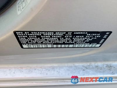 Zdjęcie 12 z 12 samochodu: 2014 VOLKSWAGEN PASSAT S VIN:1VWAP7A33EC019047 - miniatura
