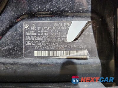 Zdjęcie 13 z 13 samochodu: 2008 BMW 335 I VIN:WBAVB735X8VF51292 - miniatura