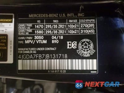 Zdjęcie 12 z 12 samochodu: 2018 MERCEDES-BENZ GLE 63 AMG-S 4MATIC VIN:4JGDA7FB7JB131718 - miniatura