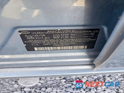 Zdjęcie 12 z 12 samochodu: 2009 HYUNDAI SONATA GLS VIN:5NPET46C79H510318 - miniatura