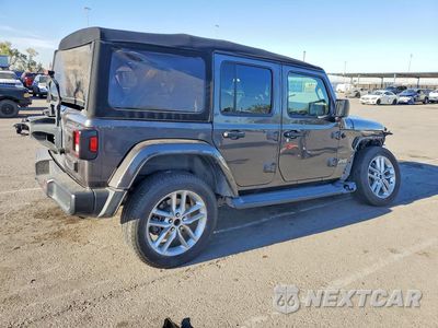 Trzecie zdjęcie samochodu z tyłu: 2021 JEEP WRANGLER UNLIMITED SAHARA 4XE VIN:1C4JJXP65MW749934 - miniatura