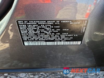 Zdjęcie 13 z 13 samochodu: 2019 VOLKSWAGEN ATLAS SE VIN:1V2LR2CAXKC502081 - miniatura