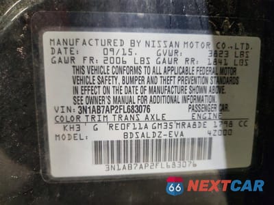 Zdjęcie 12 z 12 samochodu: 2015 NISSAN SENTRA SV VIN:3N1AB7AP2FL683076 - miniatura