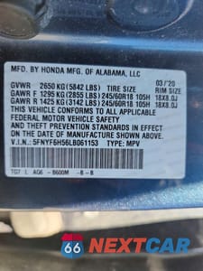 Zdjęcie 14 z 14 samochodu: 2020 HONDA PILOT EXL VIN:5FNYF6H56LB061153 - miniatura