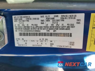Zdjęcie 13 z 13 samochodu: 2017 FORD ESCAPE SE VIN:1FMCU0GD0HUC55662 - miniatura