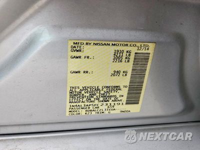 Zdjęcie 12 z 12 samochodu: 2015 NISSAN ALTIMA 2.5 S VIN:1N4AL3AP5FC231191 - miniatura