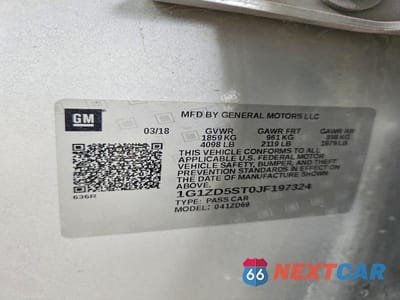 Zdjęcie 12 z 12 samochodu: 2018 CHEVROLET MALIBU LT VIN:1G1ZD5ST0JF197324 - miniatura