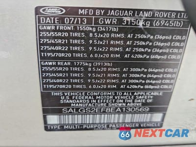 Zdjęcie 13 z 13 samochodu: 2014 LAND ROVER RANGE ROVER SUPERCHARGED VIN:SALGS2EF8EA130569 - miniatura