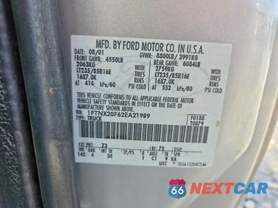 Zdjęcie 12 z 12 samochodu: 2002 FORD F250 SUPER DUTY VIN:1FTNX20F62EA21989 - miniatura