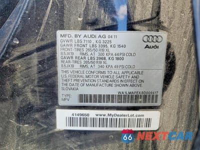 Zdjęcie 13 z 13 samochodu: 2011 AUDI Q7 PREMIUM PLUS VIN:WA1LMAFEXBD009417 - miniatura