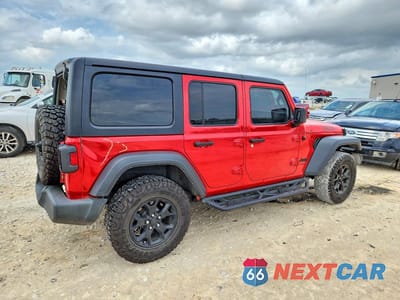 Trzecie zdjęcie samochodu z tyłu: 2021 JEEP WRANGLER UNLIMITED SPORT VIN:1C4HJXDN7MW815720 - miniatura