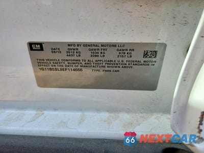 Zdjęcie 12 z 12 samochodu: 2014 CHEVROLET MALIBU LS VIN:1G11B5SL8EF114666 - miniatura