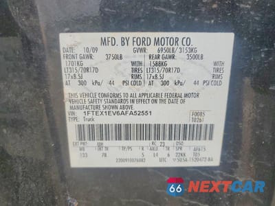 Zdjęcie 12 z 12 samochodu: 2010 FORD F150 SUPER CAB VIN:1FTEX1EV6AFA52551 - miniatura