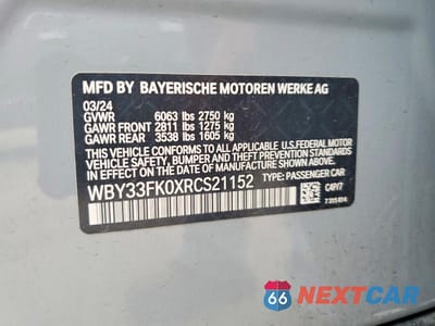 Zdjęcie 12 z 12 samochodu: 2024 BMW I5 EDRIVE 40 VIN:WBY33FK0XRCS21152 - miniatura