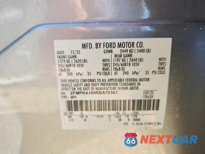 Zdjęcie 14 z 14 samochodu: 2024 FORD EDGE SEL VIN:2FMPK4J90RBA70361 - miniatura