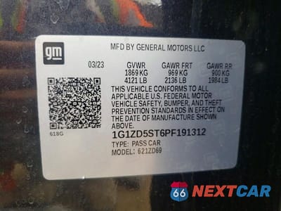 Zdjęcie 13 z 13 samochodu: 2023 CHEVROLET MALIBU LT VIN:1G1ZD5ST6PF191312 - miniatura