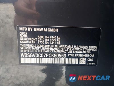 Zdjęcie 12 z 12 samochodu: 2023 BMW M8 VIN:WBSGV0C07PCK80559 - miniatura