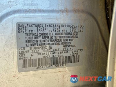 Zdjęcie 10 z 10 samochodu: 2017 NISSAN SENTRA S VIN:3N1AB7AP9HY221958 - miniatura