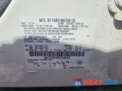 Zdjęcie 13 z 13 samochodu: 2019 FORD ECOSPORT TITANIUM VIN:MAJ3S2KE0KC250633 - miniatura