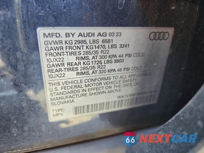 Zdjęcie 12 z 12 samochodu: 2023 AUDI Q7 PRESTIGE VIN:WA1VXBF70PD018240 - miniatura