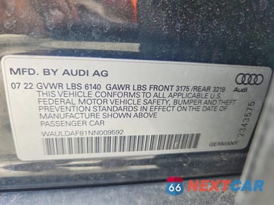Zdjęcie 12 z 12 samochodu: 2022 AUDI A8 L VIN:WAULDAF81NN009592 - miniatura