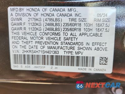 Zdjęcie 14 z 14 samochodu: 2025 HONDA CR-V EXL VIN:2HKRS4H71SH401363 - miniatura