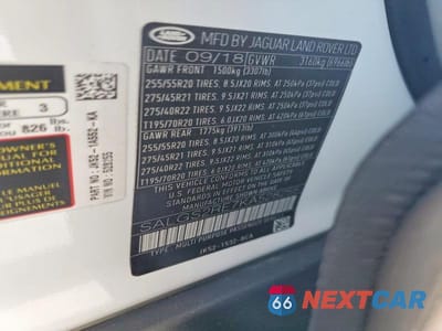 Zdjęcie 12 z 12 samochodu: 2019 LAND ROVER RANGE ROVER SUPERCHARGED VIN:SALGS2RE7KA528255 - miniatura