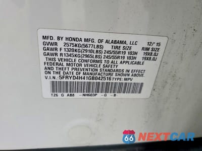 Zdjęcie 14 z 14 samochodu: 2016 ACURA MDX TECHNOLOGY VIN:5FRYD4H41GB042516 - miniatura
