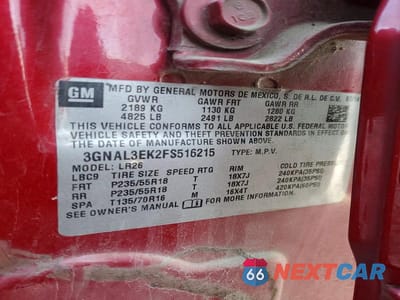 Zdjęcie 13 z 13 samochodu: 2015 CHEVROLET CAPTIVA LT VIN:3GNAL3EK2FS516215 - miniatura