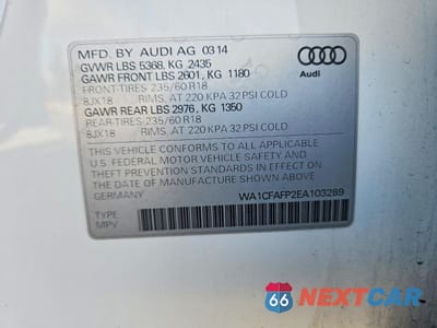 Zdjęcie 13 z 13 samochodu: 2014 AUDI Q5 PREMIUM VIN:WA1CFAFP2EA103289 - miniatura