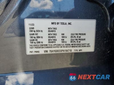 Zdjęcie 14 z 14 samochodu: 2023 TESLA MODEL Y VIN:7SAYGDEEXPA194719 - miniatura