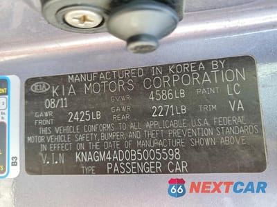 Zdjęcie 12 z 12 samochodu: 2011 KIA OPTIMA HYBRID BASE VIN:KNAGM4AD0B5005598 - miniatura