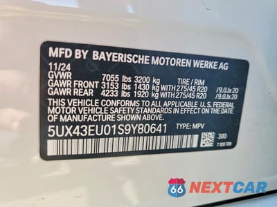 Zdjęcie 13 z 13 samochodu: 2025 BMW X5 XDRIVE50E VIN:5UX43EU01S9Y80641 - miniatura