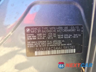 Zdjęcie 13 z 13 samochodu: 2010 BMW X5 XDRIVE30I VIN:5UXFE4C54AL385281 - miniatura