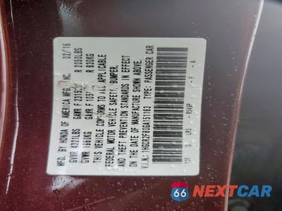 Zdjęcie 12 z 12 samochodu: 2016 HONDA ACCORD EXL VIN:1HGCR2F80GA151163 - miniatura