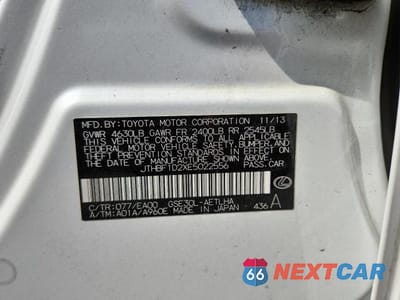 Zdjęcie 12 z 12 samochodu: 2014 LEXUS IS 250 VIN:JTHBF1D2XE5022556 - miniatura