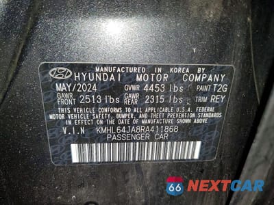 Zdjęcie 12 z 12 samochodu: 2024 HYUNDAI SONATA SEL VIN:KMHL64JA8RA411868 - miniatura