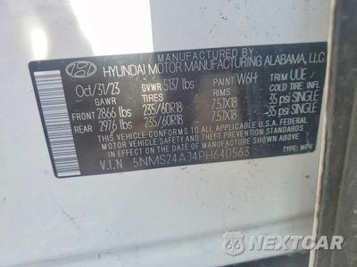 Zdjęcie 14 z 14 samochodu: 2023 HYUNDAI SANTA FE SEL VIN:5NMS24AJ4PH640563 - miniatura