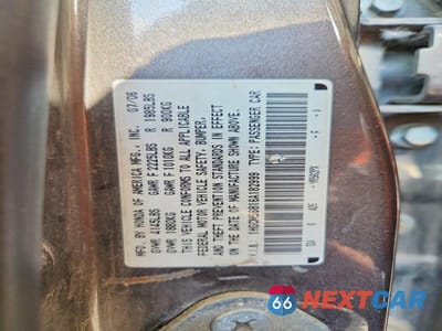 Zdjęcie 12 z 12 samochodu: 2006 HONDA ACCORD EX VIN:1HGCM56816A182999 - miniatura
