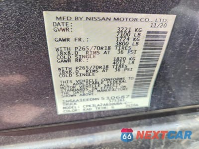 Zdjęcie 12 z 12 samochodu: 2021 NISSAN TITAN S VIN:1N6AA1EE0MN510687 - miniatura