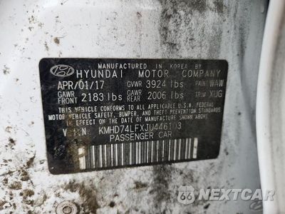 Zdjęcie 12 z 12 samochodu: 2018 HYUNDAI ELANTRA SE VIN:KMHD74LFXJU446103 - miniatura