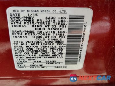 Zdjęcie 12 z 12 samochodu: 2015 NISSAN ROGUE SELECT S VIN:JN8AS5MT7FW655203 - miniatura