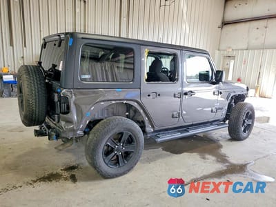 Trzecie zdjęcie samochodu z tyłu: 2021 JEEP WRANGLER UNLIMITED SPORT VIN:1C4HJXDN1MW761086 - miniatura