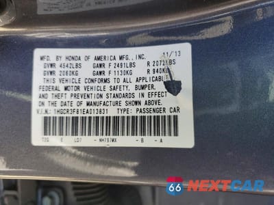 Zdjęcie 12 z 12 samochodu: 2014 HONDA ACCORD EXL VIN:1HGCR3F81EA013831 - miniatura
