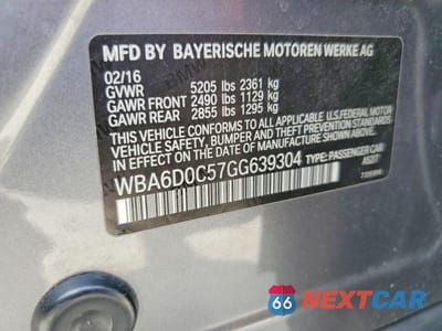 Zdjęcie 12 z 12 samochodu: 2016 BMW 640 I GRAN COUPE VIN:WBA6D0C57GG639304 - miniatura