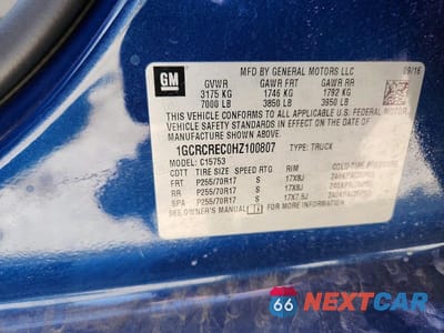 Zdjęcie 13 z 13 samochodu: 2017 CHEVROLET SILVERADO C1500 LT VIN:1GCRCREC0HZ100807 - miniatura