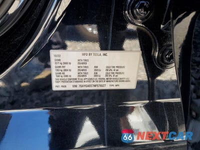 Zdjęcie 12 z 12 samochodu: 2022 TESLA MODEL Y VIN:7SAYGAEE7NF576527 - miniatura