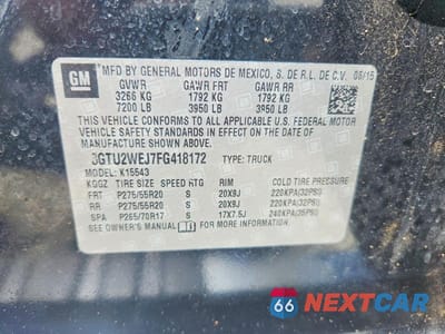 Zdjęcie 12 z 12 samochodu: 2015 GMC SIERRA K1500 DENALI VIN:3GTU2WEJ7FG418172 - miniatura