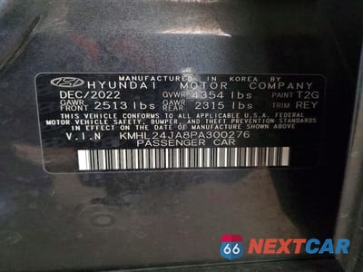 Zdjęcie 12 z 12 samochodu: 2023 HYUNDAI SONATA SE VIN:KMHL24JA8PA300276 - miniatura